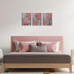 3pcs Featuring Pink And Grey Floral Prints Metal Print Ready to Hang Art