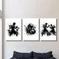 3pcs black and white boxing gloves poster, Metal Print Ready to Hang Art