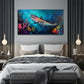 Modern Fish Painting - Extra Wall Art Canvas Office Home Room Framed 80x45cm