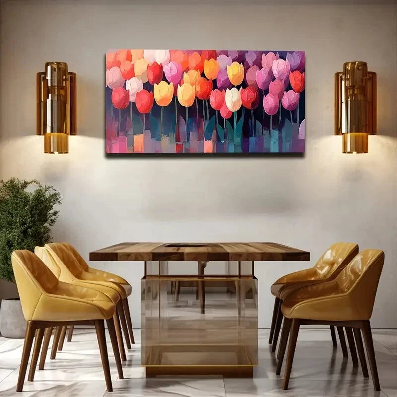 Modern Minimalist Vibrant Wall Art Canvas Office Home Room Framed 120x60cm