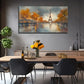 Eiffel Tower Autumn Leaves Wall Art Canvas Office Home Room Framed 120x60cm