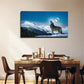 Howling Wolf Snow Day Wall Art Canvas Office Home Room Framed 80x45cm