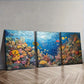 3pcs Creatures Of The Sea Floor Coral Reefs Wall Art Set Canvas Framed 40x60cm - High Quality Print 100% Australian Made Wall Canvas Ready to Hang