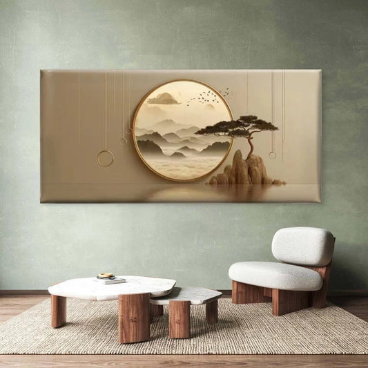 Minimalist Natural Landscape Wall Art Canvas Office Home Room Framed 80x45cm