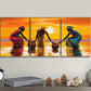 3pcs African Women by the River Metal Print Ready to Hang Art