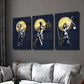 3pcs Golden Silhouette Trio Justice Statue Wall Art Set Canvas Framed 40x60cm - High Quality Print 100% Australian Made Wall Canvas Ready to Hang