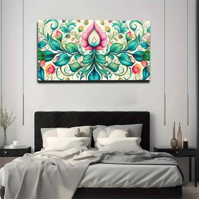 Small Colorful Flowers Wall Art Canvas Office Home Room Framed 120x60cm