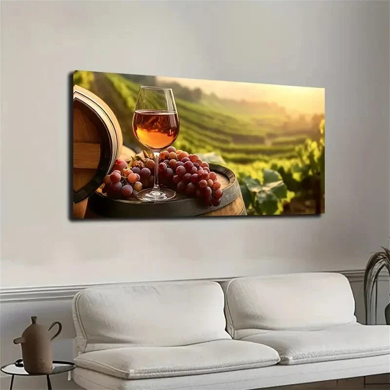 Under The Barrel And Distant Wall Art Canvas Office Home Room Framed 120x60cm