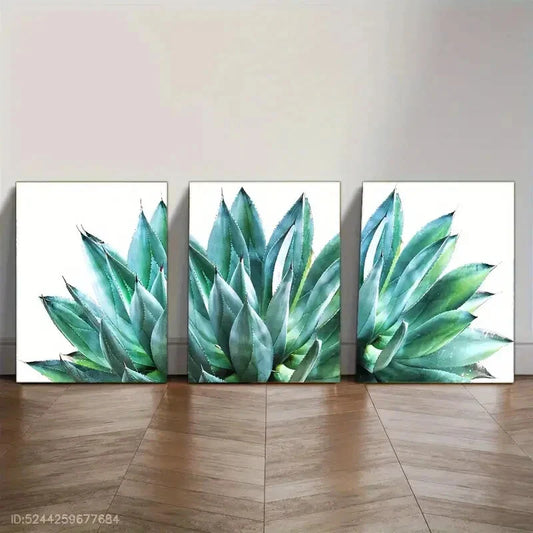 3pcs Botanical Poster Plants in the Desert Cacti Metal Print Ready to Hang Art