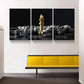 3pcs Golden King Chess Piece   Metal Print Ready to Hang Art