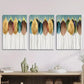 3pcs ,Fashion Aesthetic, Golden Leaf Design Metal Print Ready to Hang Art