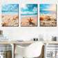 3pcs  Vibrant Ocean, Seashells & Starfish Metal Print Ready to Hang Art