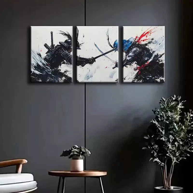 3pcs Two SamuraiArt Canvas Framed 40x60cm - High Quality Print 100% Australian Made Wall Canvas Ready to Hang