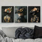 3pcs  Floral Hat Girl Painting, Metal Print Ready to Hang Art