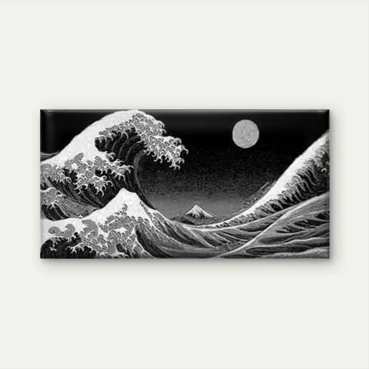 Black and White Wave Wall Art Canvas Office Home Room Framed 120x60cm
