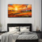 Sunset Windmill Good Wall Art Canvas Office Home Room Framed 80x45cm