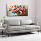 Floral Bouquet Transparent Vase Wall Art Canvas Office Home Room Framed 120x60cm