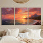 3pcs Sunset Seascape Landscape, Modern Classic Metal Print Ready to Hang Art