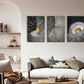3pcs Abstract Black and White Metal Print Ready to Hang Art
