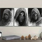 3pcs The Enigmatic Cloaked Woman from Egypt Wall Art Set Canvas Framed 40x60cm - High Quality Print 100% Australian Made Wall Canvas Ready to Hang