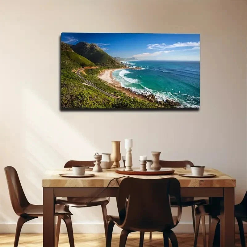 Depicting The Seaside Wall Art Canvas Office Home Room Framed 80x45cm
