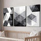 3pcs Black And White Geometric Decorative Wall Art Set Canvas Framed 40x60cm - High Quality Print 100% Australian Made Wall Canvas Ready to Hang