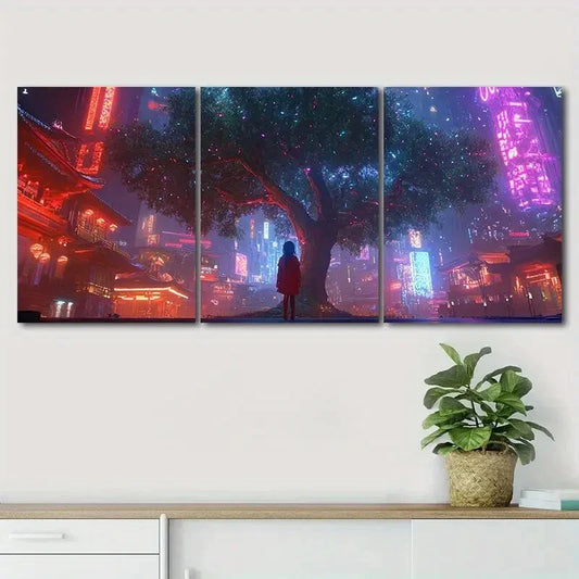3pcs Inspirational Décor World Tree Perfect Wall Art Set Canvas Framed 40x60cm - High Quality Print 100% Australian Made Wall Canvas Ready to Hang