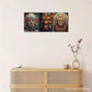 3pcs Indigenous Mask Huchiol, Indigenous Tribe Metal Print Ready to Hang Art
