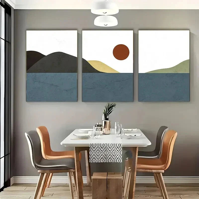3pcs Minimalism Mountains Landscape Decor Art Metal Print Ready to Hang Art