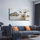 Rustic Sheep at the Gate Design Wall Art Canvas Office Home Room Framed 120x60cm