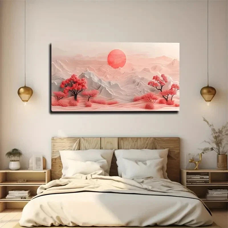 Uniquely Shaped Tree Suitable Wall Art Canvas Office Home Room Framed 120x60cm