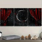 3pcs Black moon and red scenery Metal Print Ready to Hang Art