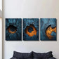 3pcs Abstract Blue Metal Texture Wall Art Set Canvas Framed 40x60cm - High Quality Print 100% Australian Made Wall Canvas Ready to Hang