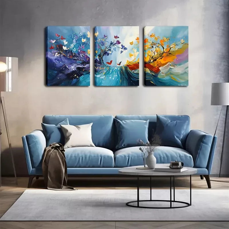 3pcs Magical Abstract Tree Wall Art Set Canvas Framed 40x60cm - High Quality Print 100% Australian Made Wall Canvas Ready to Hang