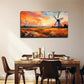 Windmill Sunset Glow Wall Art Canvas Office Home Room Framed 80x45cm