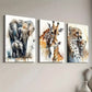 3pcs Modern Elegant Fashion Animal Abstract Wall Art Set Canvas Framed 40x60cm - High Quality Print 100% Australian Made Wall Canvas Ready to Hang