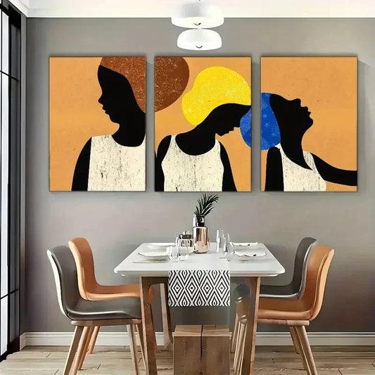 3pcs Vintage Poster Black Art Print Decoration Metal Print Ready to Hang Art