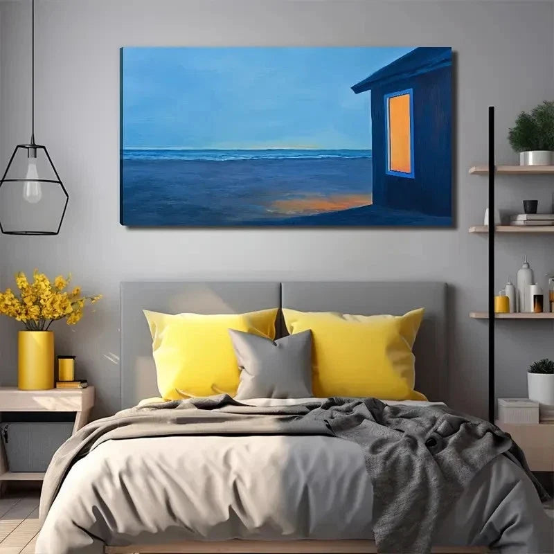 Nordic Beach House Wall Art Canvas Office Home Room Framed 120x60cm