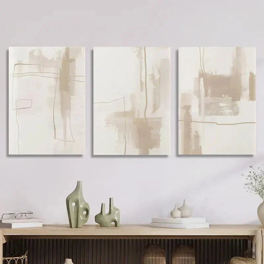 3pcs Abstract golden line outline Metal Print Ready to Hang Art