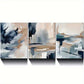 3pcs Abstract Modern Neutral Brush Strokes Metal Print Ready to Hang Art