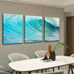 3pcs Wave Beach Ocean Canvas Framed 40x60cm - High Quality Print 100% Australian Made Wall Canvas Ready to Hang