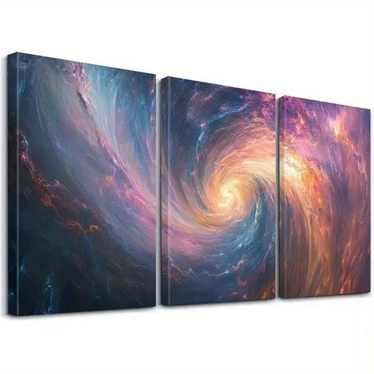 3pcs Modern Aesthetic Spiral Cosmic Energy Wall Art Set Canvas Framed 40x60cm - High Quality Print 100% Australian Made Wall Canvas Ready to Hang