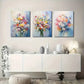 3pcs  Abstract Daisy Poppy Artwork Metal Print Ready to Hang Art