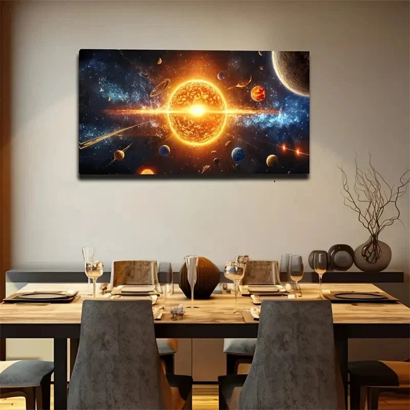 Largest Planet In The Universe Wall Art Canvas Office Home Room Framed 120x60cm
