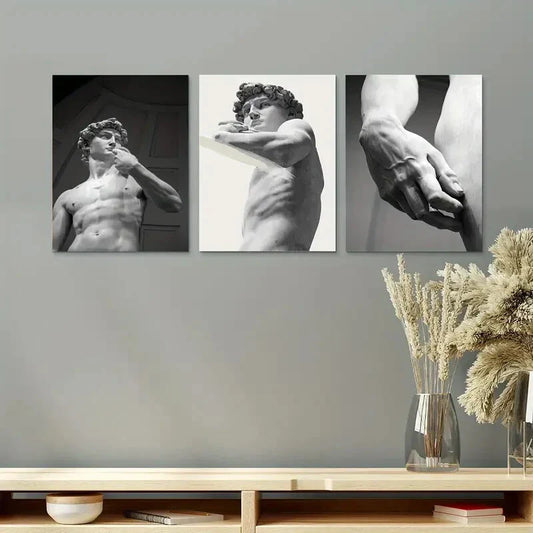 3pcs Greek Portrait Design Metal Print Ready to Hang Art
