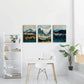 3pcs Abstract Nature Green Mountain Metal Print Ready to Hang Art