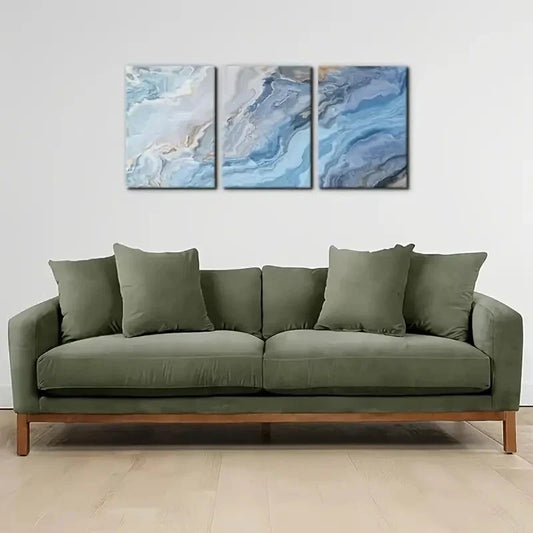 3pcs Abstract Marble Grain Metal Print Ready to Hang Art