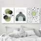 3pcs Minimalist Boho Geometric Modern Metal Print Ready to Hang Art