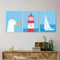 3pcs Minimal Coastal Seaside Nautical Metal Print Ready to Hang Art