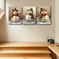 3pcs Snowman with Hat Metal Print Ready to Hang Art